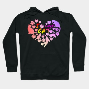 Cat Love: Playful and Cute Cat Design Hoodie